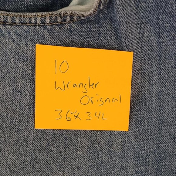 Vintage Blue Wrangler Straight Leg Jeans Mens 36w 34l - Picture 6 of 6